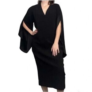 Dion Lee Long Cape Sleeve Midi Dress Black